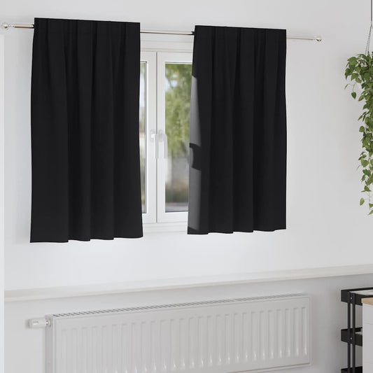Vorhänge mit Vorhängen 2 pcs Schwarz Polyester