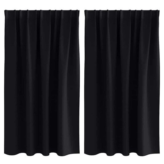 Vorhänge mit Vorhängen 2 pcs Schwarz Polyester