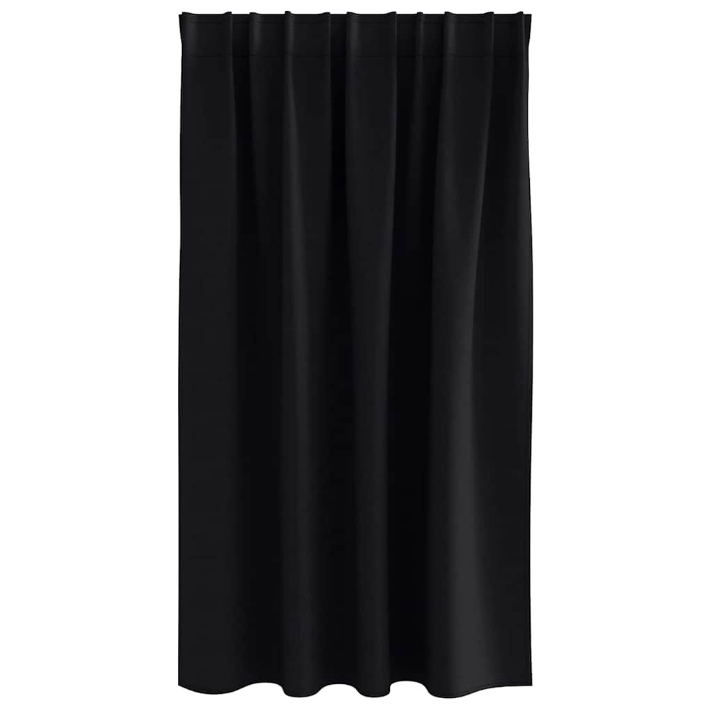 Vorhänge mit Vorhängen 2 pcs Schwarz Polyester