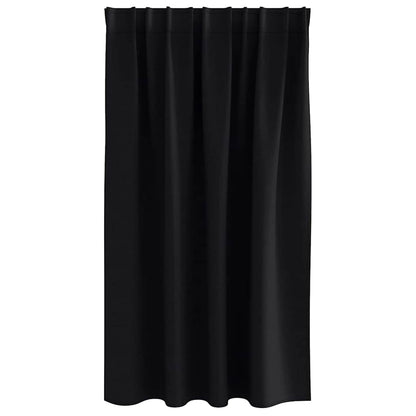 Vorhänge mit Vorhängen 2 pcs Schwarz Polyester