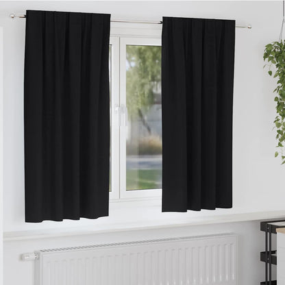 Vorhänge mit Vorhängen 2 pcs Schwarz Polyester