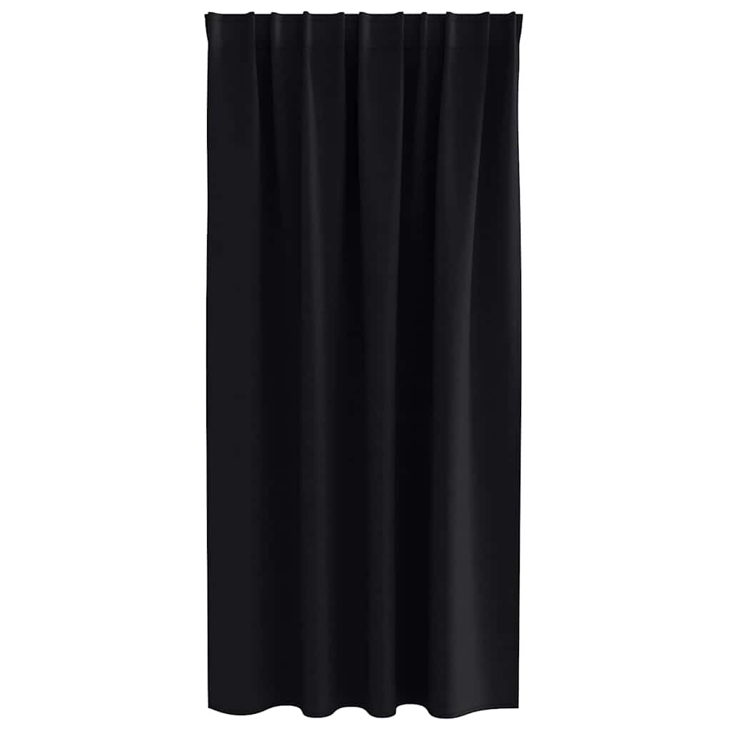 Vorhänge mit Vorhängen 2 pcs Schwarz Polyester