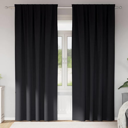 Vorhänge mit Vorhängen 2 pcs Schwarz Polyester