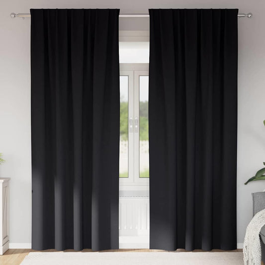 Vorhänge mit Vorhängen 2 pcs Schwarz Polyester