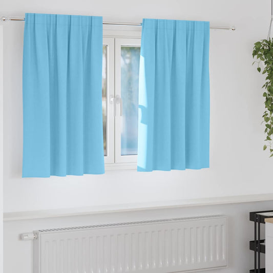 Vorhänge mit Vorhängen 2 pcs Hellblau Polyester