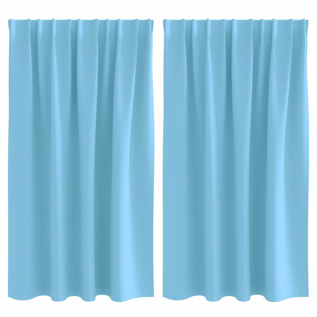 Vorhänge mit Vorhängen 2 pcs Hellblau Polyester