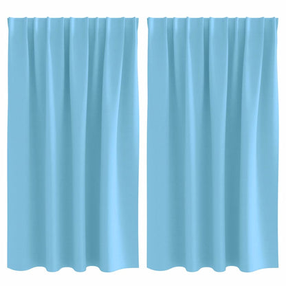 Vorhänge mit Vorhängen 2 pcs Hellblau Polyester