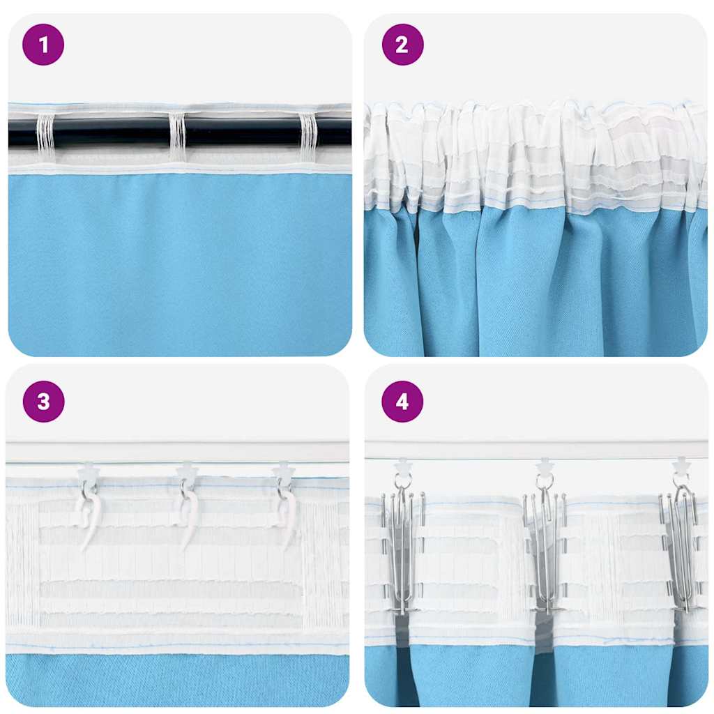 Vorhänge mit Vorhängen 2 pcs Hellblau Polyester