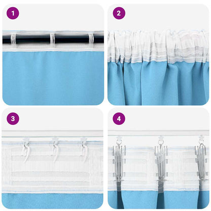 Vorhänge mit Vorhängen 2 pcs Hellblau Polyester