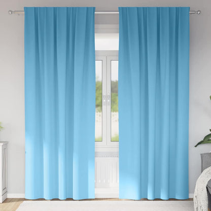 Vorhänge mit Vorhängen 2 pcs Hellblau Polyester