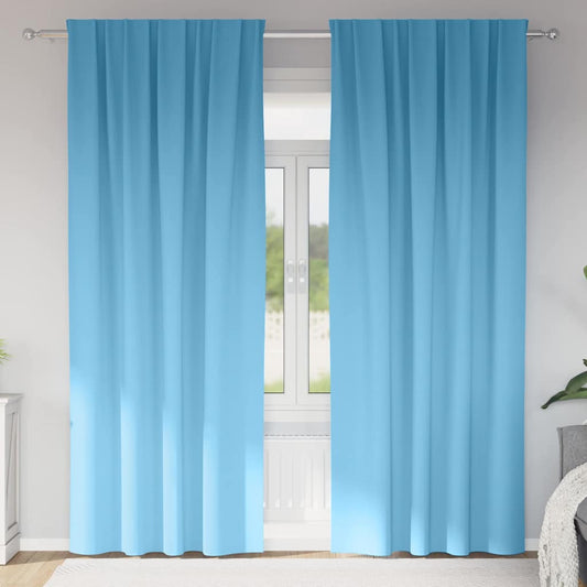 Vorhänge mit Vorhängen 2 pcs Hellblau Polyester
