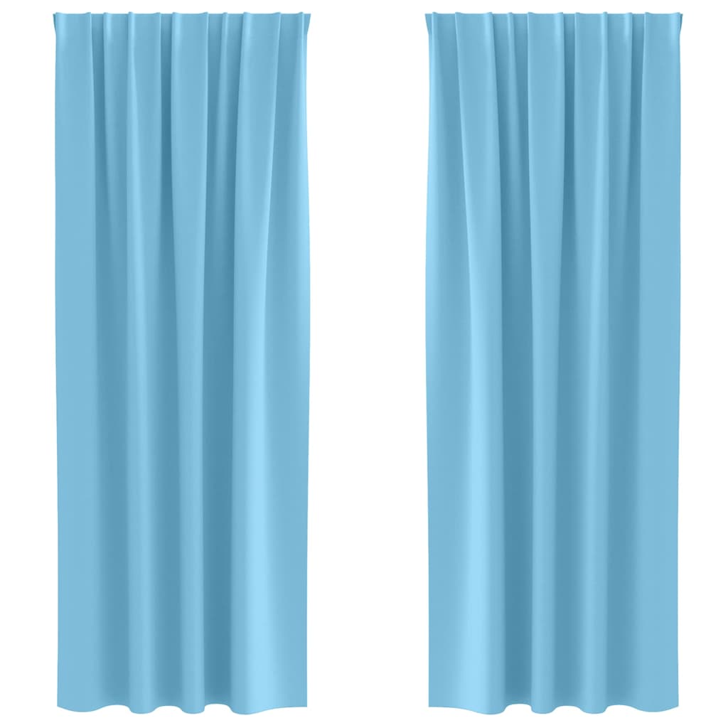 Vorhänge mit Vorhängen 2 pcs Hellblau Polyester