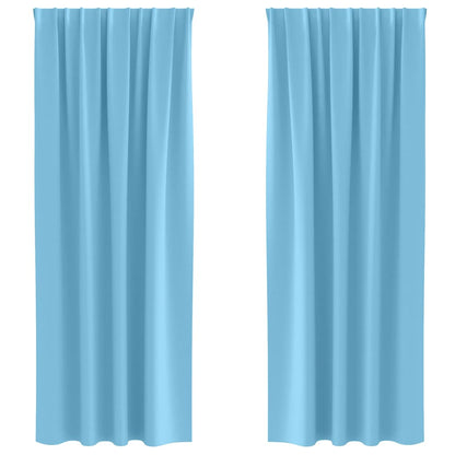 Vorhänge mit Vorhängen 2 pcs Hellblau Polyester