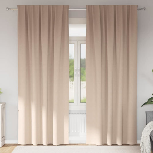 Vorhänge mit Vorhängen 2 pcs Taupe Polyester