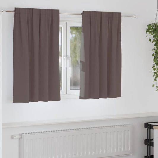 Vorhänge mit Vorhängen 2 pcs Dunkelbraun Polyester