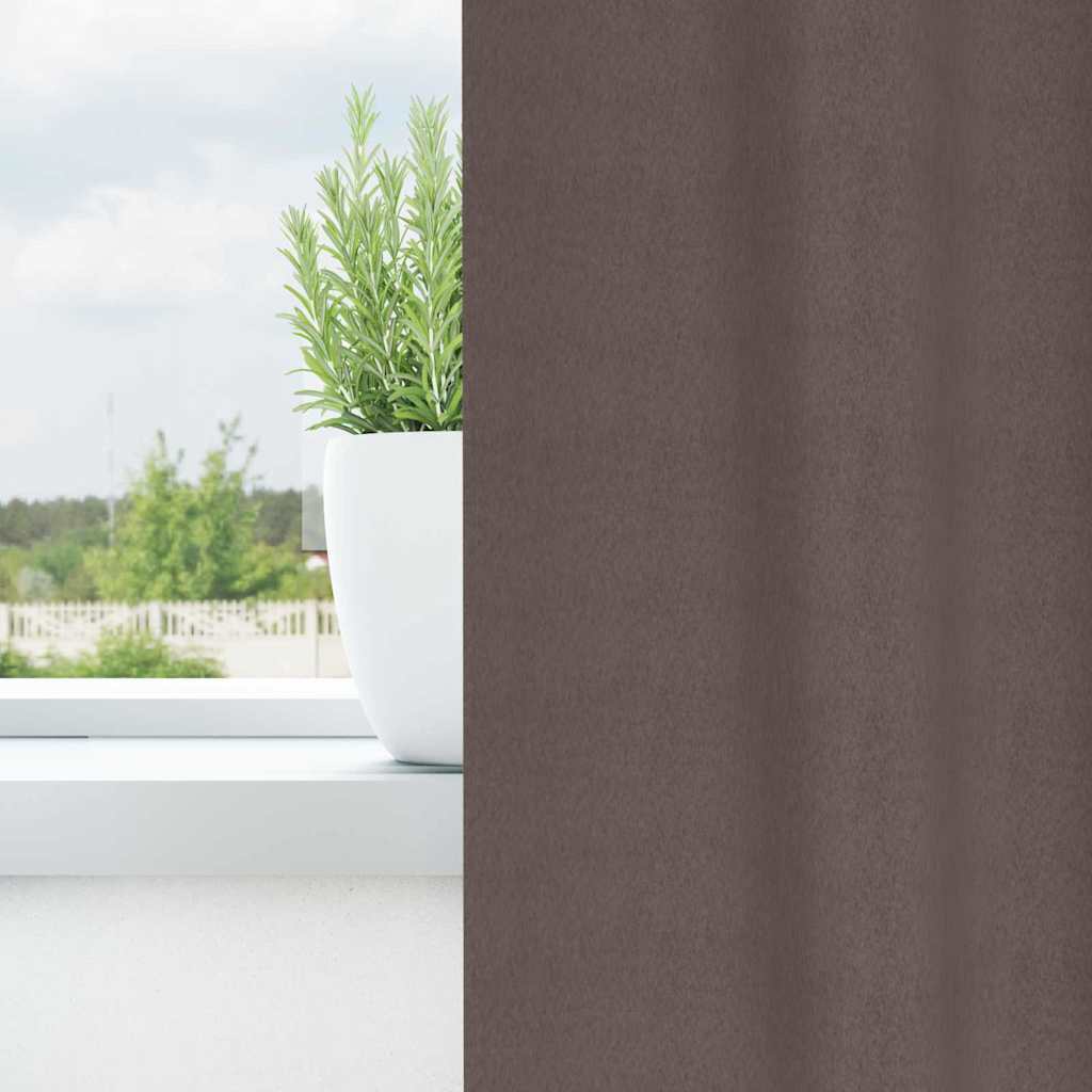 Verdunkelungsvorhänge mit Vorhängen Dunkelbraun Polyester