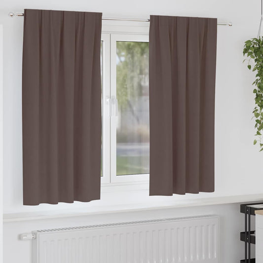 Vorhänge mit Vorhängen 2 pcs Dunkelbraun Polyester