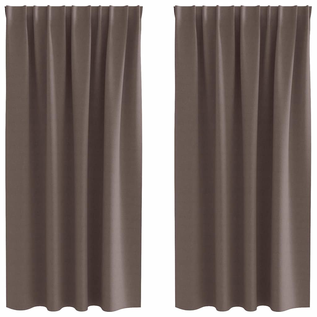 Vorhänge mit Vorhängen 2 pcs Dunkelbraun Polyester