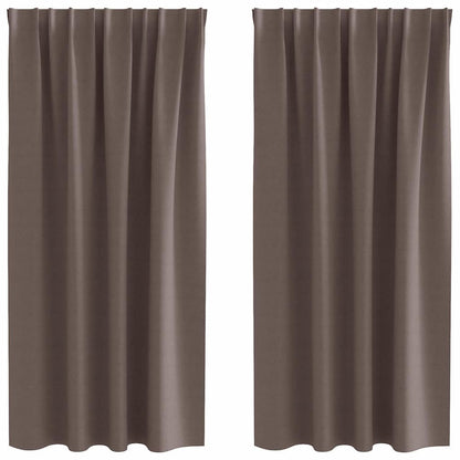 Vorhänge mit Vorhängen 2 pcs Dunkelbraun Polyester