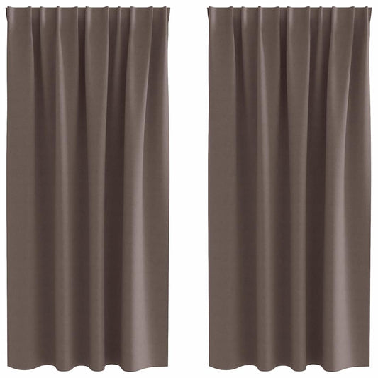 Vorhänge mit Vorhängen 2 pcs Dunkelbraun Polyester