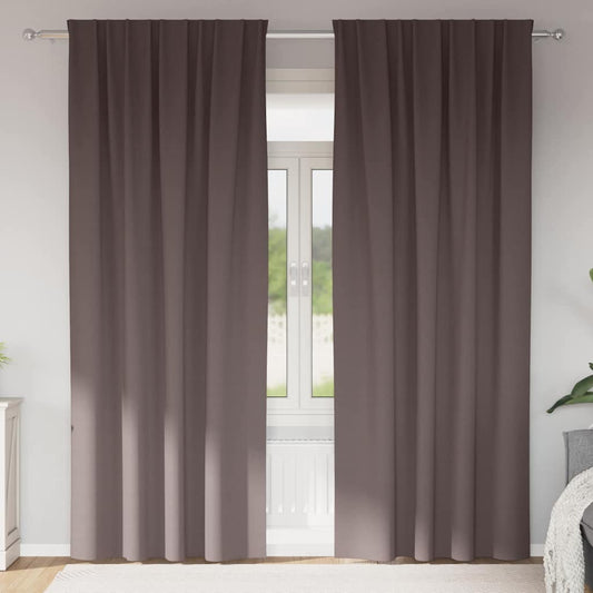 Vorhänge mit Vorhängen 2 pcs Dunkelbraun Polyester