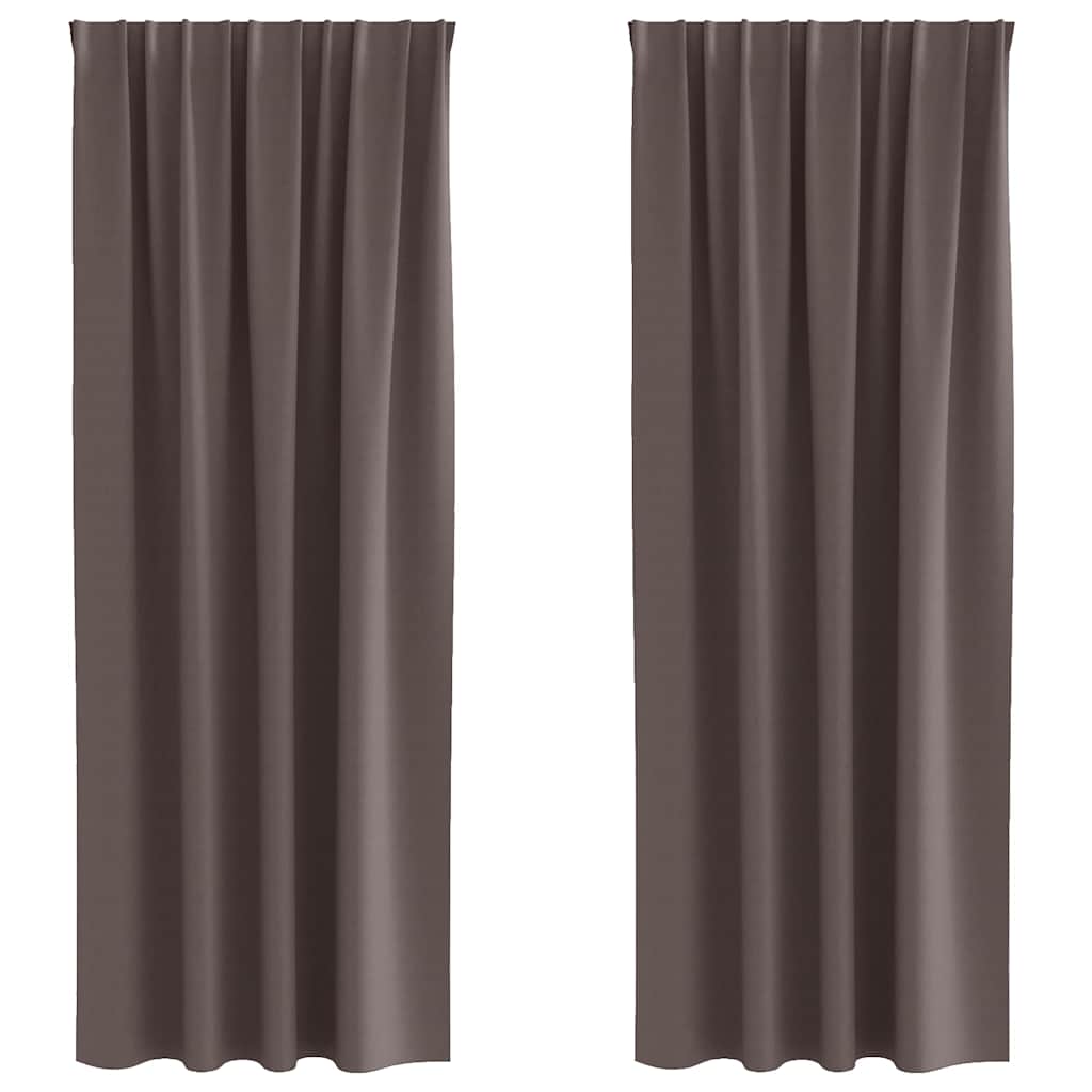 Vorhänge mit Vorhängen 2 pcs Dunkelbraun Polyester