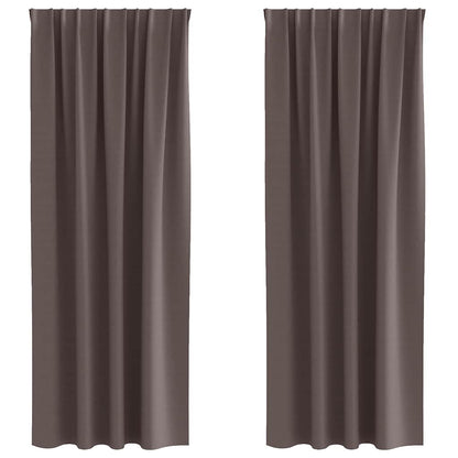 Vorhänge mit Vorhängen 2 pcs Dunkelbraun Polyester