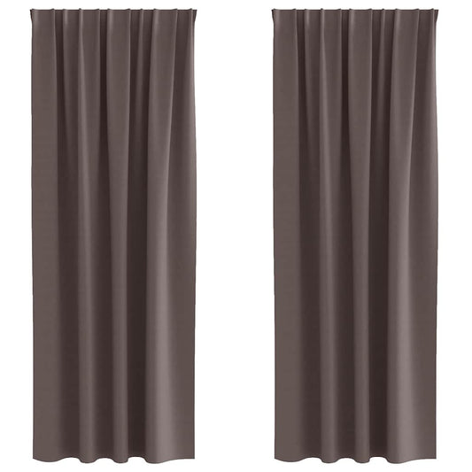 Vorhänge mit Vorhängen 2 pcs Dunkelbraun Polyester