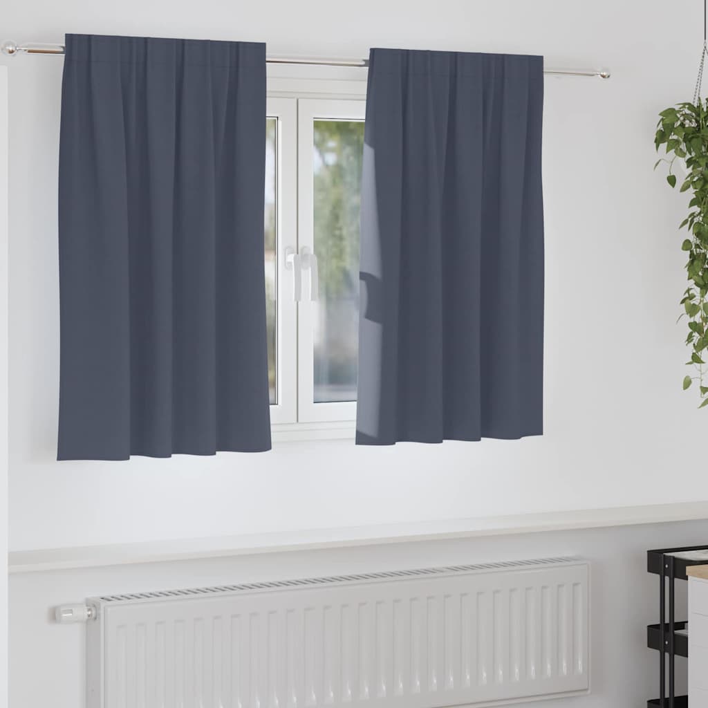 Vorhänge mit Vorhängen 2 pcs Anthrazit Polyester