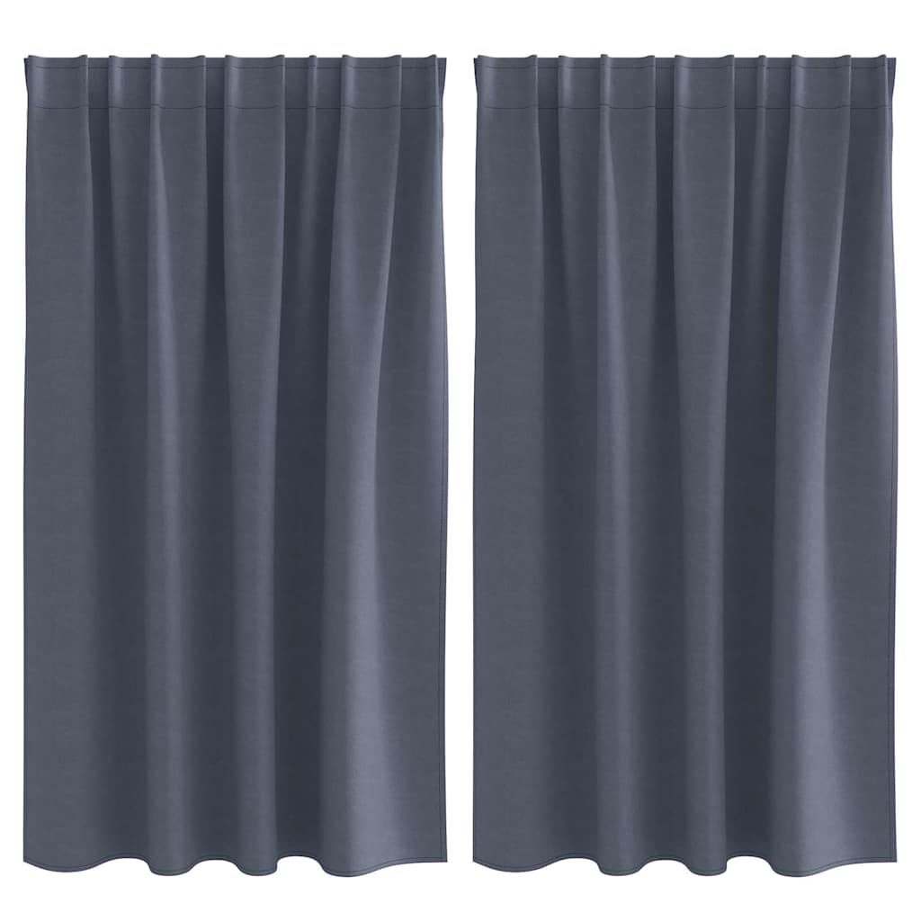 Vorhänge mit Vorhängen 2 pcs Anthrazit Polyester