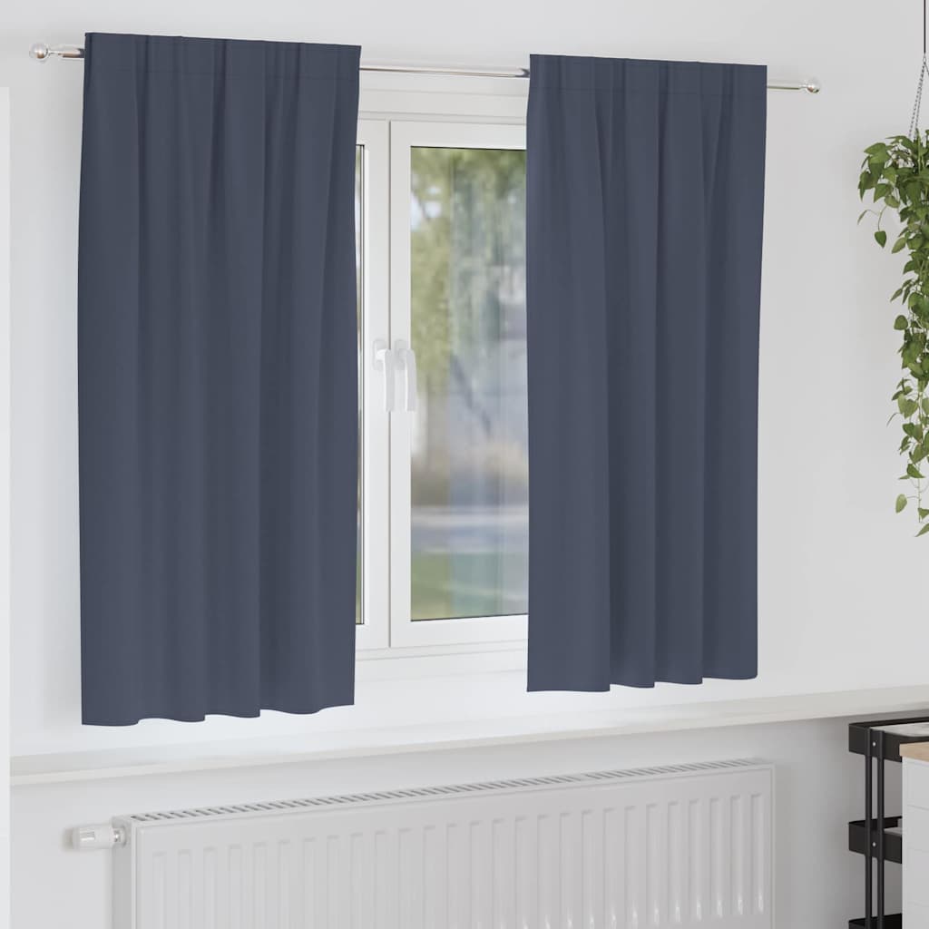 Vorhänge mit Vorhängen 2 pcs Anthrazit Polyester