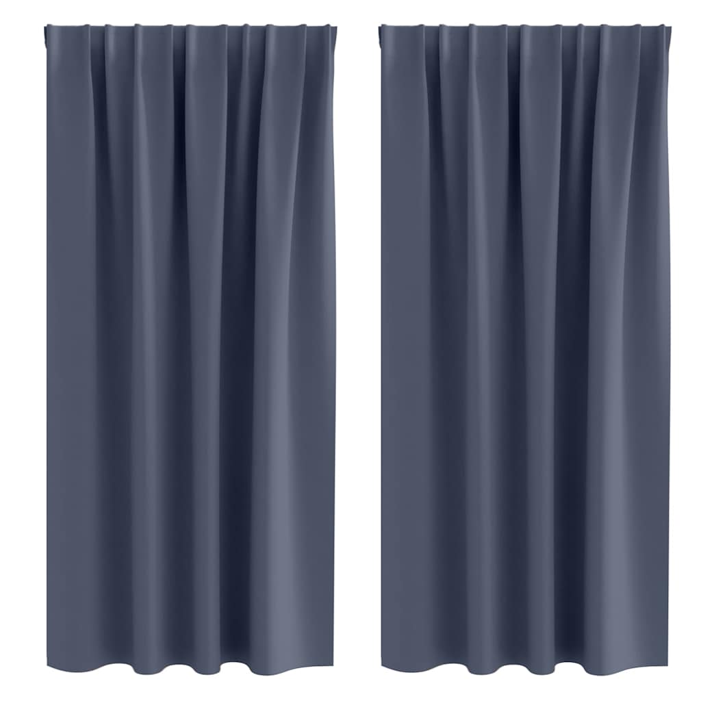 Vorhänge mit Vorhängen 2 pcs Anthrazit Polyester