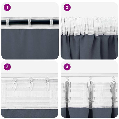 Vorhänge mit Vorhängen 2 pcs Anthrazit Polyester