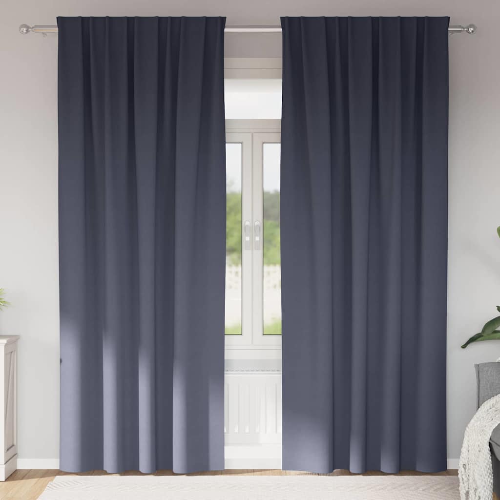 Vorhänge mit Vorhängen 2 pcs Anthrazit Polyester