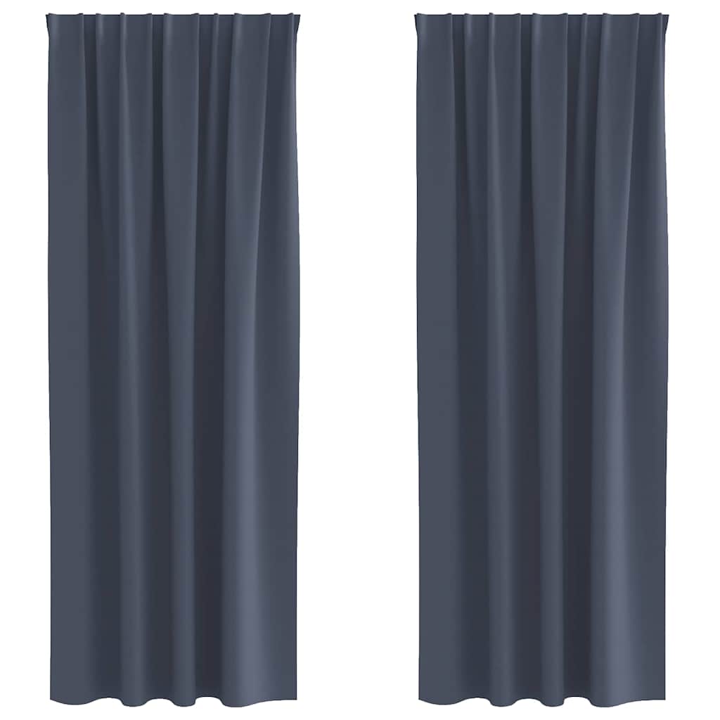Vorhänge mit Vorhängen 2 pcs Anthrazit Polyester