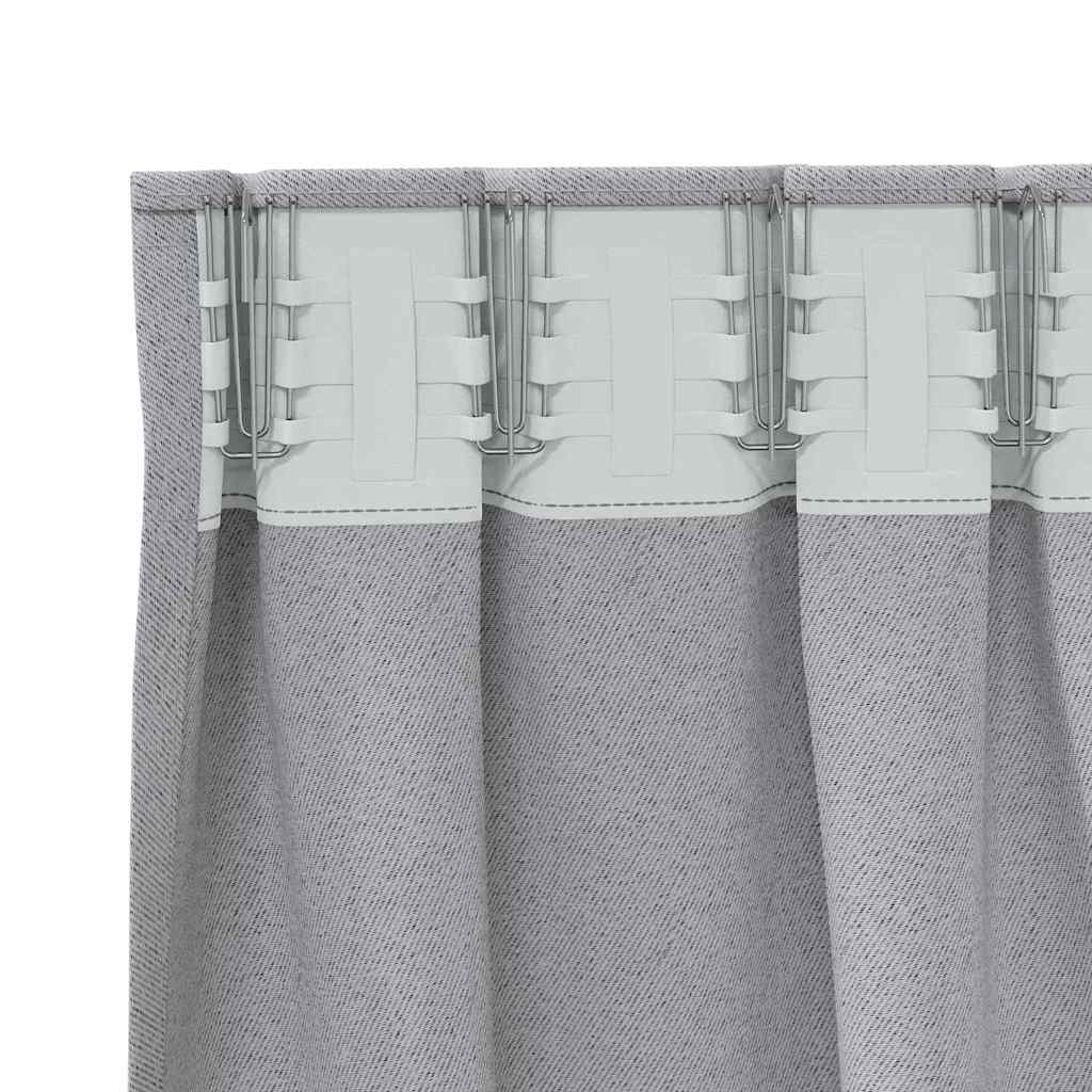 Vorhänge mit Vorhängen 2 pcs Hellgrau Polyester