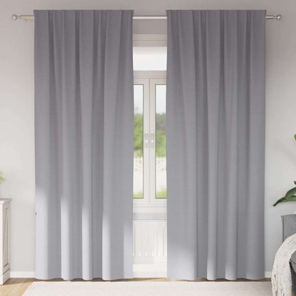 Vorhänge mit Vorhängen 2 pcs Hellgrau Polyester