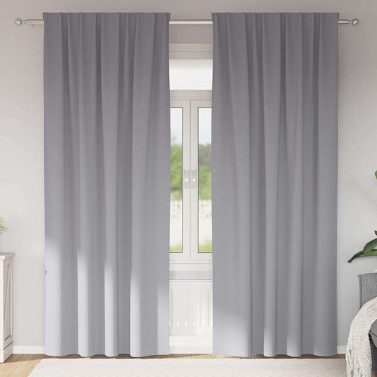 Vorhänge mit Vorhängen 2 pcs Hellgrau Polyester