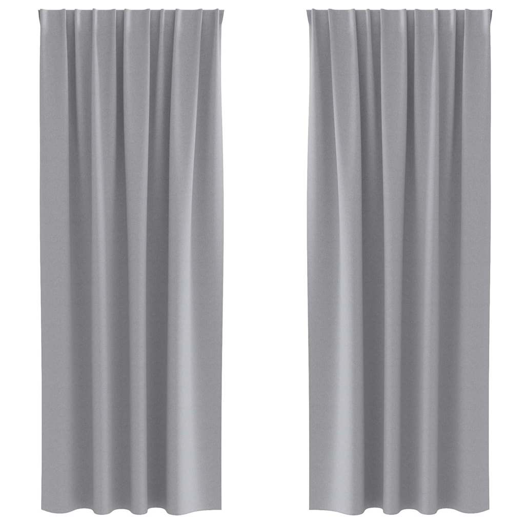 Vorhänge mit Vorhängen 2 pcs Hellgrau Polyester