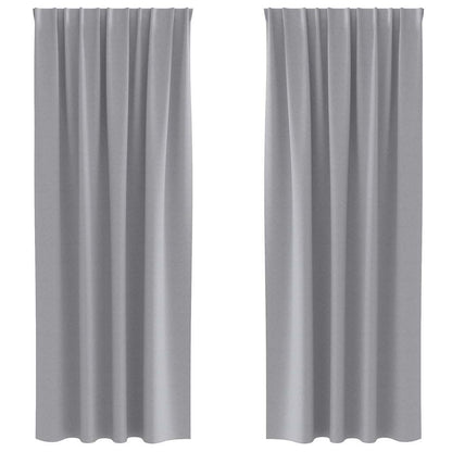 Vorhänge mit Vorhängen 2 pcs Hellgrau Polyester