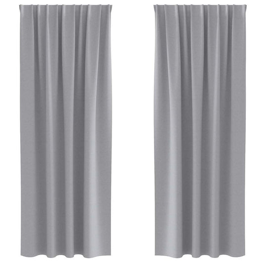 Vorhänge mit Vorhängen 2 pcs Hellgrau Polyester