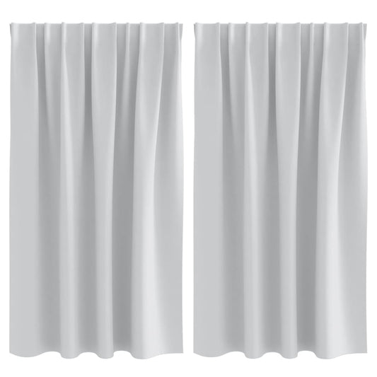 Vorhänge mit Vorhängen 2 pcs Hellgrau Polyester