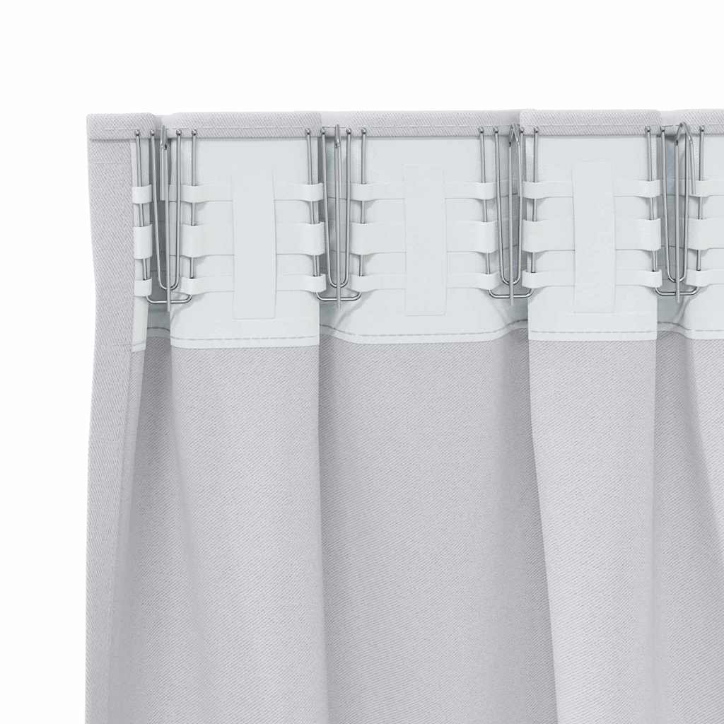 Vorhänge mit Vorhängen 2 pcs Hellgrau Polyester