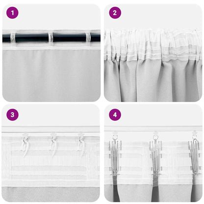 Vorhänge mit Vorhängen 2 pcs Hellgrau Polyester