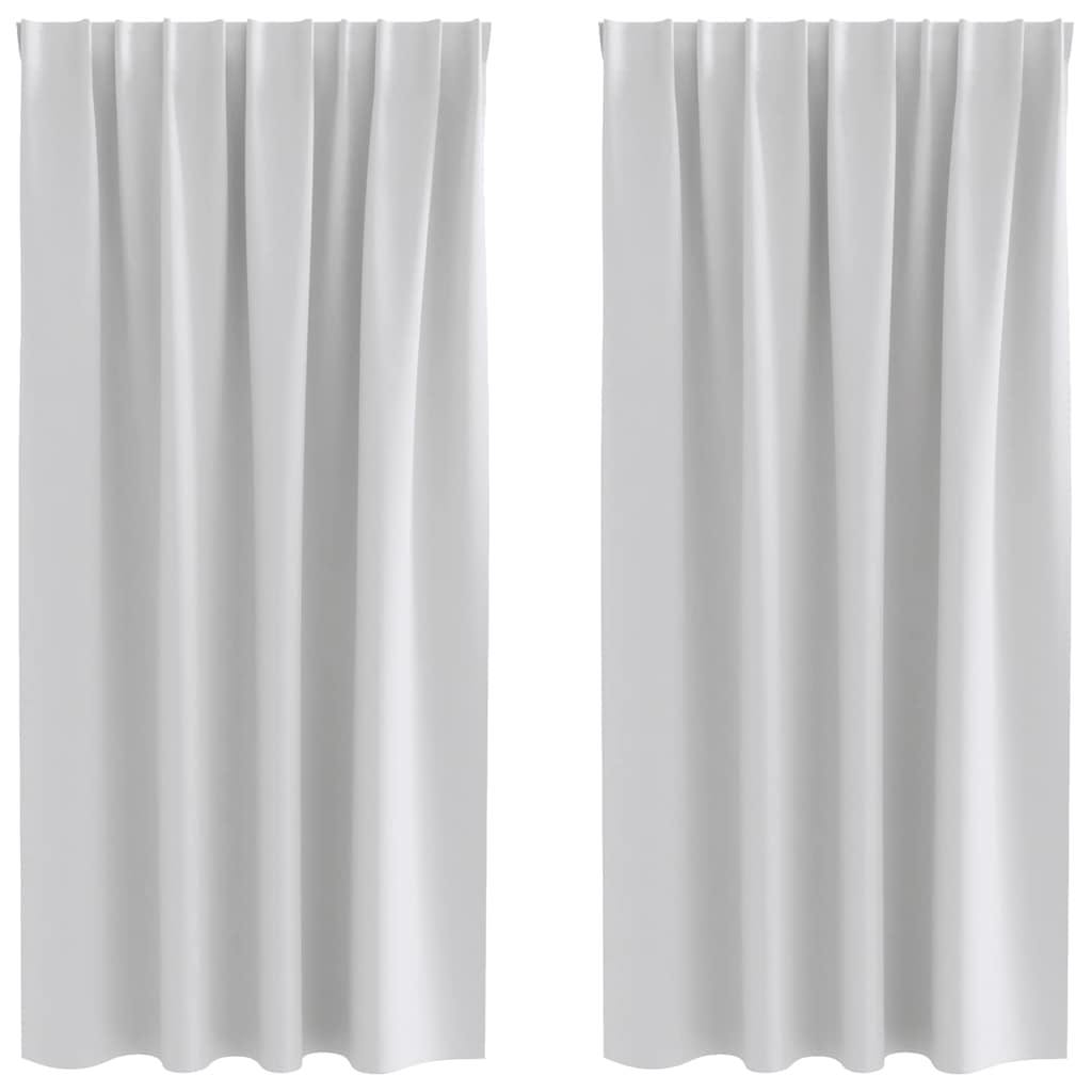 Vorhänge mit Vorhängen 2 pcs Hellgrau Polyester