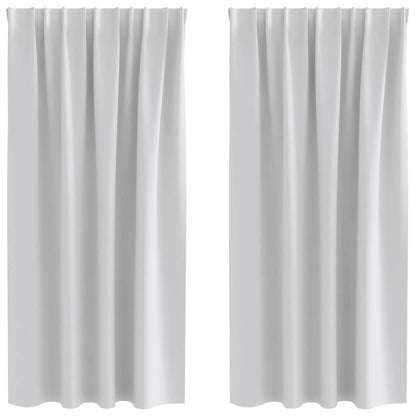 Vorhänge mit Vorhängen 2 pcs Hellgrau Polyester