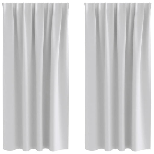 Vorhänge mit Vorhängen 2 pcs Hellgrau Polyester