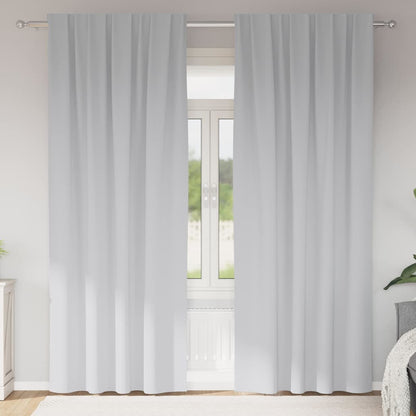 Vorhänge mit Vorhängen 2 pcs Hellgrau Polyester