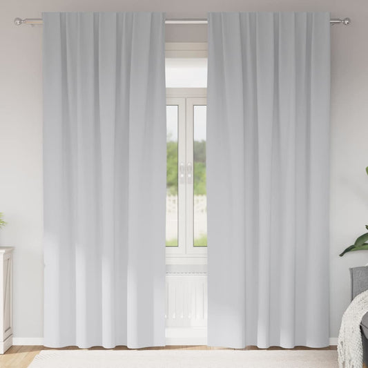 Vorhänge mit Vorhängen 2 pcs Hellgrau Polyester