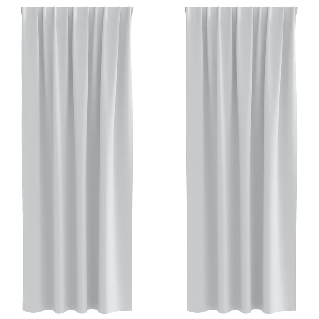 Vorhänge mit Vorhängen 2 pcs Hellgrau Polyester